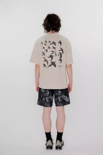 Rill Birds Print Short Sleeve T-shirt