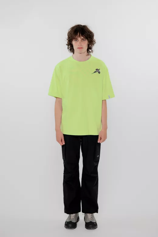 Rill Birds Print Short Sleeve T-shirt Model