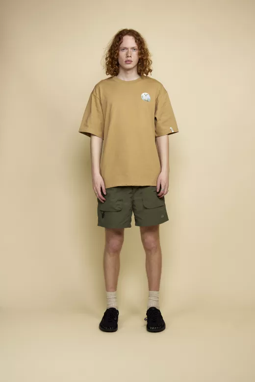 Rill Stone Print Short Sleeve T-shirt Model