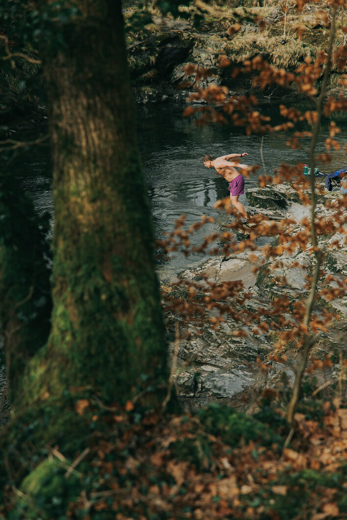 Harry in ELLIKER Swimming Short Diving into River