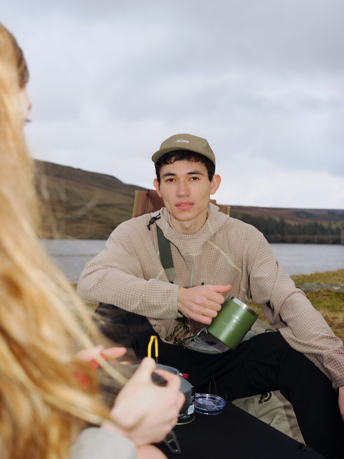 Hudswell Pullover Grid Fleece Hoodie and my ELLIKER cup