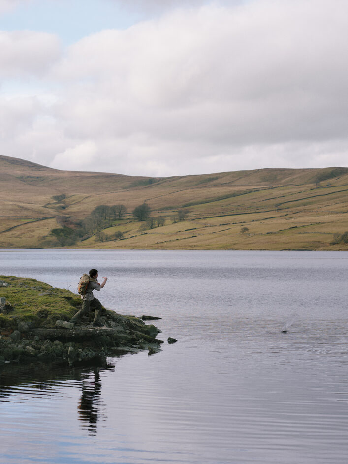 Skimming Stones with my ELLIKER Buckden Roll Top Backpack