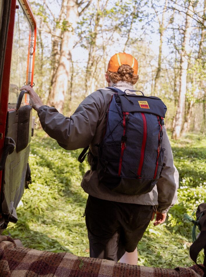 ELLIKER x Hikerdelic Cautley Flap Over Backpack leaving the landrover